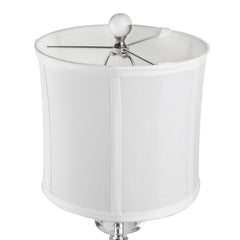 Karat 25.5" Contemporary Crystal Table Lamp in Clear K9 Crystal and Chrome Metal with White Linen Softback Shade from Grandview Gallery by LumiSource - Set of 2