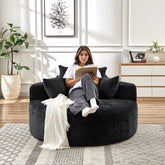 55'L Chenille Sponge single sofa,No Assembly Required,Fluffy Modern Sleeper Chair for Living room, Bedroom, Lounge and Projection Room(Not a swivel chair.)