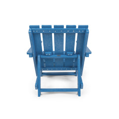 Shoreline Fully Assembled All-Weather HDPE Outdoor Folding Modern Adirondack Chair, Pacific Blue