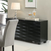 Monette Black 3-drawer Server