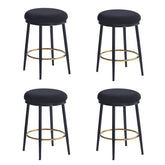 24.75'' Modern Counter Stools Set of 4,Black Counter Stools with iron Frame,Sponge cushion,Footrest,suitable for Kitchen/Bedroom/Dining Room.