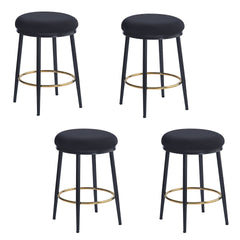 24.75'' Modern Counter Stools Set of 4,Black Counter Stools with iron Frame,Sponge cushion,Footrest,suitable for Kitchen/Bedroom/Dining Room.