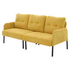UNITED WE WIN Oversized Loveseat, Modern & Plush Double-seater Sofa, Corduroy Upholstered Couch, Cozy Bedroom Sofa with Metal Legs & Side Pockets, Ideal for Living Room, Bedroom, Dorm, Apartment