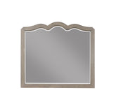 Scallop Shaped Mirror, No Assembly Required, White Poplar Finish
