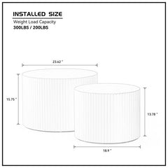 BLACK Round Nesting Table Set of 2,Handcraft MDF Coffee Table for Living Room/Leisure Area(Same Sku:W87682176)