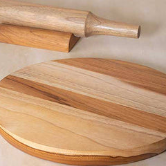 Teak Wood Chakla Belan with Stand Set