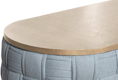 Saree Light Teal Chenille Coffee Table