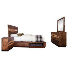 Beverly Smokey Walnut 4-piece Eastern King Bedroom Set