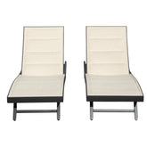 Patio Chaise Lounge Set of 2, Outdoor Lounge Chairs, Aluminum Textilene Pool Lounger with Adjustable Back for Beach Poolside Lawn Sunbathing