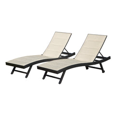 Patio Chaise Lounge Set of 2, Outdoor Lounge Chairs, Aluminum Textilene Pool Lounger with Adjustable Back for Beach Poolside Lawn Sunbathing