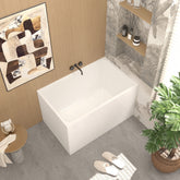 43" Acrylic Freestanding Bathtub ,Spacious rectangle Shape, Gloss White Finish, Chrome Overflow & Pop-Up Drain CUPC Certificate