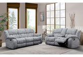 STONIC GREY RECLINING SOFA and LOVESEAT