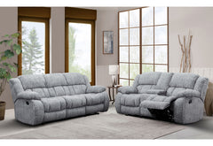 STONIC GREY RECLINING SOFA and LOVESEAT