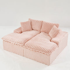 Pink Turtle Velvet Double Chaise Lounge, Multifunctional Lazy Sofa with Full Compressed Sponge, Capable of Side - by - Side or Face - to - Face Arrangement