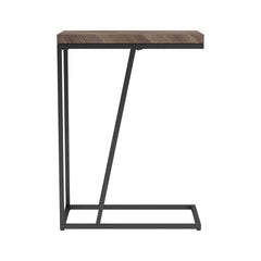 Rustic Tobacco Herringbone and Sandy Black Accent Table