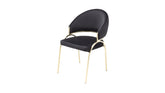Ruby Modern & Contemporary style chair made with Metal & Gold Legs in Black Color