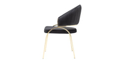 Ruby Modern & Contemporary style chair made with Metal & Gold Legs in Black Color