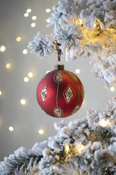 D4.7" Christmas Ball Ornaments, Glass Decorative Hanging Ball Christmas Tree Ornaments for Holiday Party Decorations, Set of 4