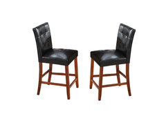 Beautiful Modern Style 5pc Counter Height Dining Room Set Brown Finish Square Table Faux Leather Upholstery Fabric Chairs Wooden Furniture