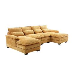 UNITED WE WIN Modern Large chenille Fabric U-Shape Sectional Sofa