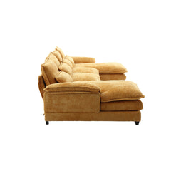 UNITED WE WIN Modern Large chenille Fabric U-Shape Sectional Sofa