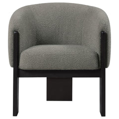 Maciel Brown Upholstered Barrel Back Accent Chair