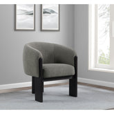 Maciel Brown Upholstered Barrel Back Accent Chair