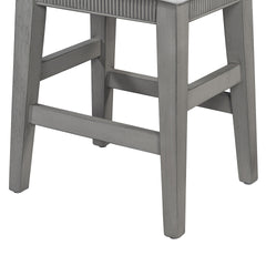 TREXM 4-Piece Dining Table Set for 3, Retro Kitchen Table and Chairs Set with 3 Storage Drawers, Ideal for Small Spaces (Light Grey)