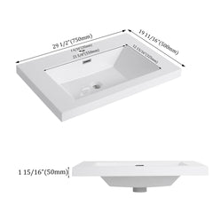 30" Bathroom Resin Sink