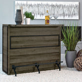 Garrison Aged Oak 5-Shelf Wood Home Bar Wine Cabinet