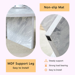 A Multi-style Decor Friendly MDF White Round Coffee Table, Featuring Modern Minimalism and Nordic Flair, with Dimensions of 31.5*31.5*13.98 Inches.
