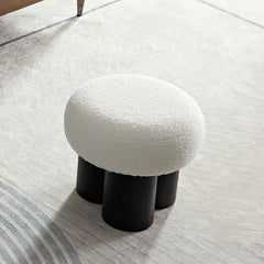 W8017-1 White lamb wool seat, barrel PVC pipe with black ash willow