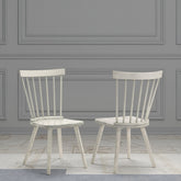 2-Piece Rustic Dining Side Chair Set, Solid Wood Frame, Farmhouse Modern Design, Easy Assembly