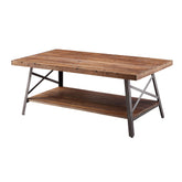 Weathered Oak and Sandy Black Storage Coffee Table