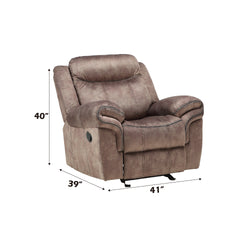 Zubaida Two Tone Chocolate Velvet Glider Recliner
