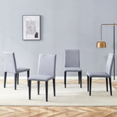 Four Light Gray Linen-Cotton dining chairs, simple and versatile, comfortable and accompanied. Exquisite and versatile dining chairs unlock a comfortable new experience.(Set of 4)