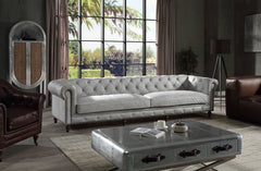 Ofer Vintage White Top Grain Leather Sofa
