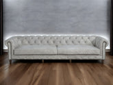 Ofer Vintage White Top Grain Leather Sofa