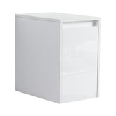 12" Bathroom Side Cabinet, Soft Close Doors, Float Mounting Design, Glossy White,(KD-Packing)