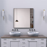 36X36" Oversized Modern Rectangle Bathroom Mirror with Balck Frame Decorative Large Wall Mirrors for Bathroom Living Room Bedroom Vertical or Horizontal Wall Mounted mirror with Aluminum Frame