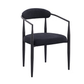 Woker Dining Chairs Set of 2, Mid-Century Modern Dining Chairs, Kitchen Dining Room Chairs, Round Boucle Backrest Sherpa Dining Chair with Black Metal Legs