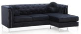 Glory Furniture Pompano G893B-SC Sofa Chaise ( 3 Boxes ) , BLACK