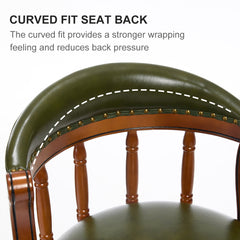 Cow top Leather Wooden Bar Stools, 360 Degree Swivel Bar Chair with Backs,Bar height Couner Height Barstools for Home Kitchen Dining Room and Bar Room(green 1pc)