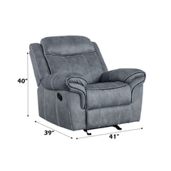 Zubaida Two Tone Gray Velvet Glider Recliner