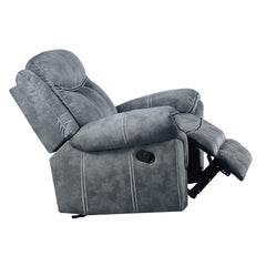 Zubaida Two Tone Gray Velvet Glider Recliner