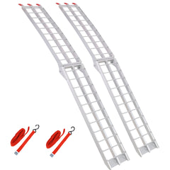 7.5FT Aluminum Loading Ramps, 1500 Lbs Capacity per pair, With safety straps, Motorcycle Ramp, ATV Truck Ramps, Tailgate Ramps, Four Wheeler Ramps for Trucks, Lawn Mower, UTV, 1 PAIR, SILVER Color