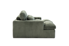 Double Chaise Lounge Chair Indoor,Oversized Upholstered Sleeper Cloud Couch,Deep Seat Luxury Sofa Bed,Sectional Sofa Chaise Love-seat,Corduroy Reading Chair for Living Room,No Assembly Required,Green