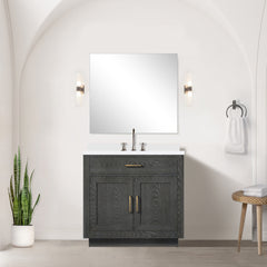 Black Oak Single Bath Vanity 36 in. W x 22 in. D, with Cultured Marble Top