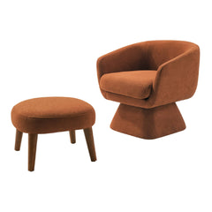 Lazy Chair with Ottoman, Modern Lounge Accent Chair, Leisure Upholstered Sofa Chair Reading Chair with Footrest for Small Space, Corner Chair