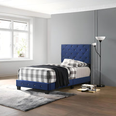 Stylish Twin Bed In Navy Blue Hue